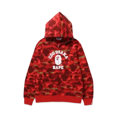 A BATHING APE x CDG OSAKA FULL ZIP HOODIE "Red"