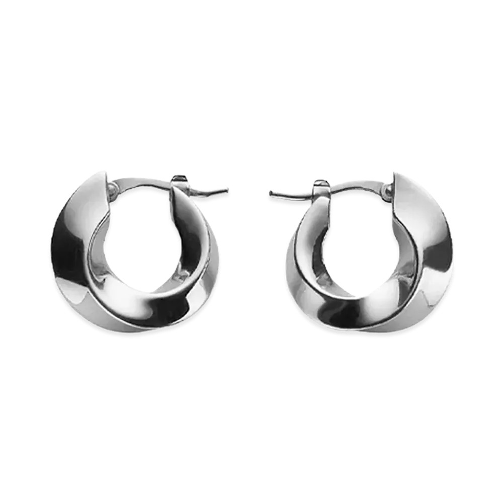 Bottega Veneta Women's Hoop Earrings "Silver"