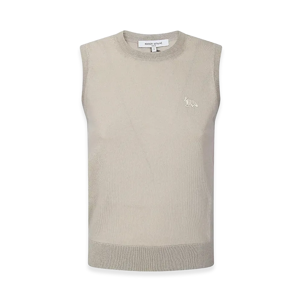 Maison Kitsune Women's Baby Fox Fine Merino Top "Brown"
