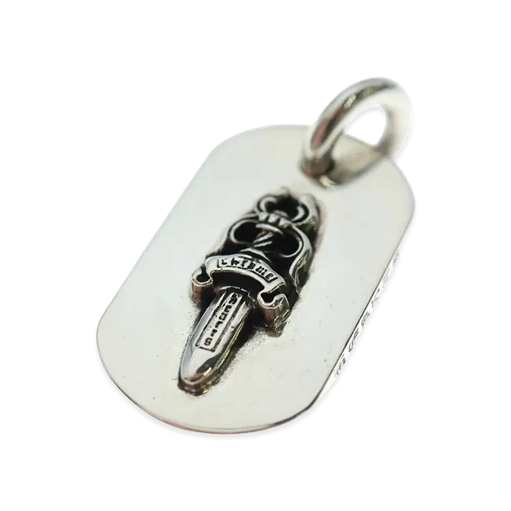 Chrome Hearts Dog Tag S Lazed Dagger "Silver"