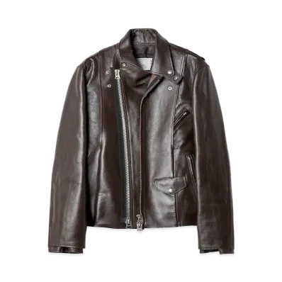 sacai Leather Riders Jacket "Brown"