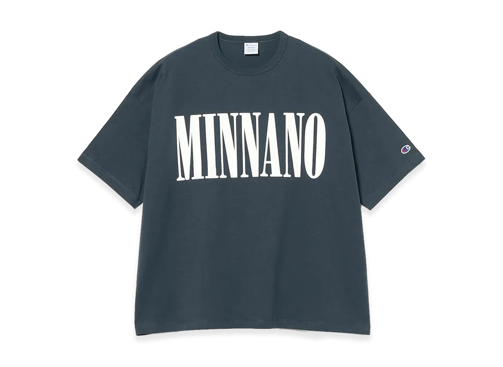 BEAMS x Champion x MIN-NANO Logo T-shirt "Navy"
