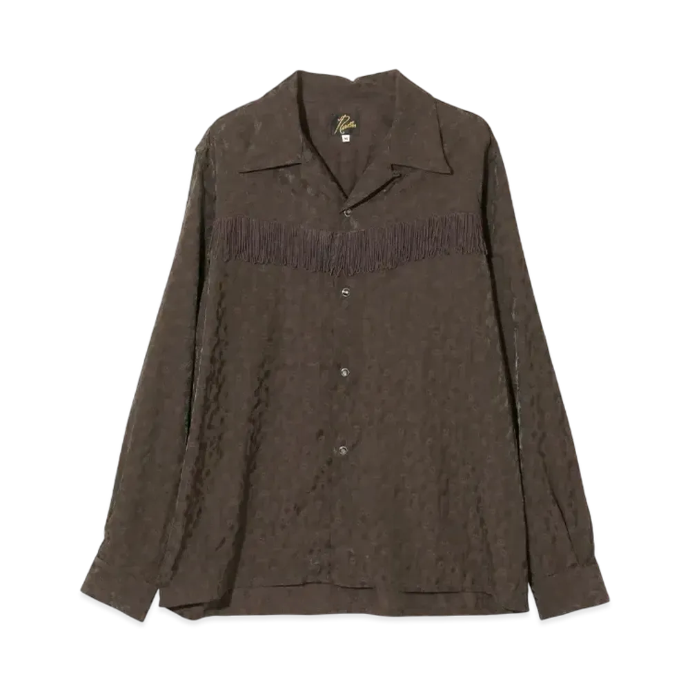 NEEDLES Fringe Shirt - R/C Leopard Jacquard "Khaki"