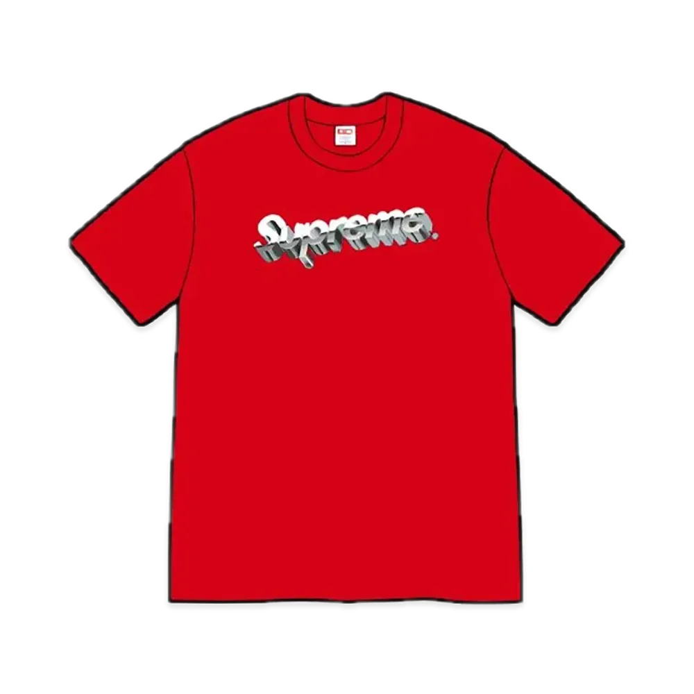 シュプリーム クローム ロゴ Tシャツ "レッド"