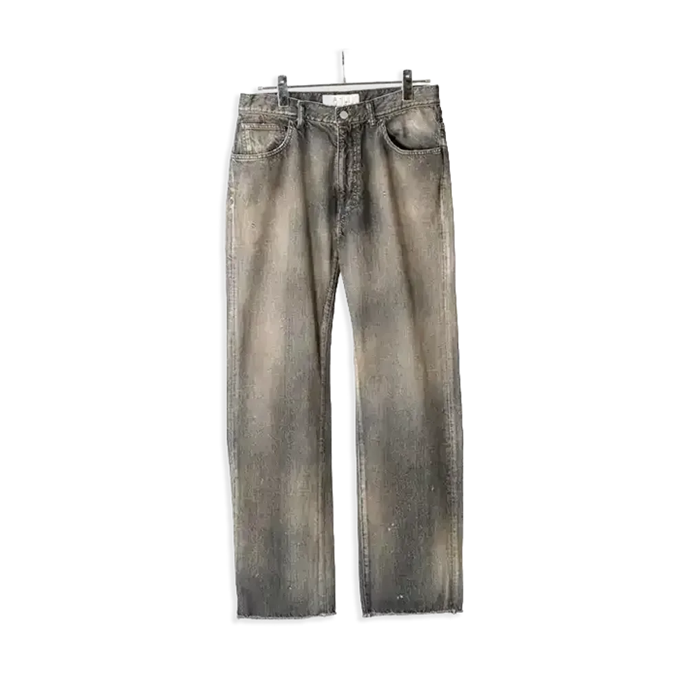 ANCELLM Cut-Off Length Denim Pants "Black"