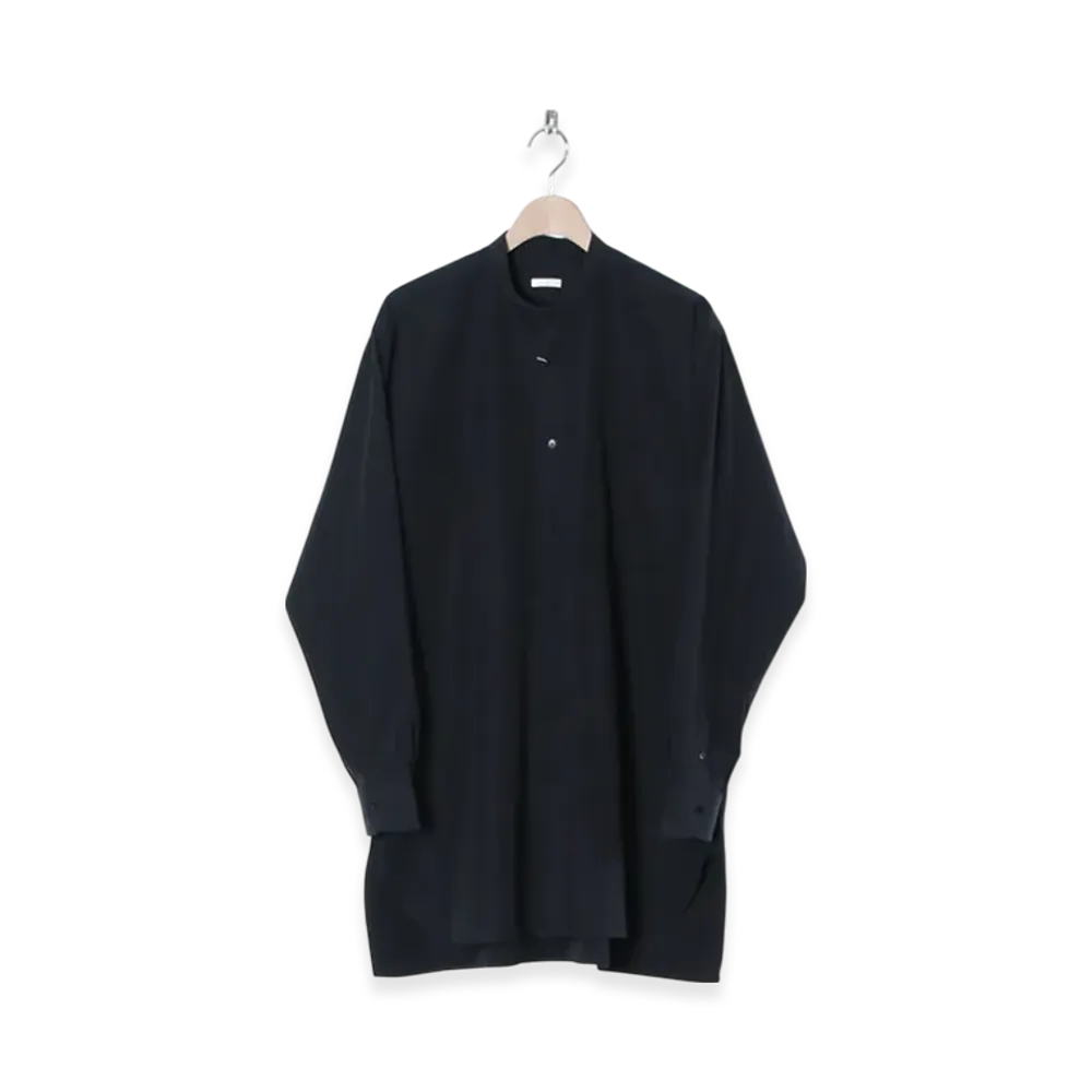 COMOLI Band Collar Shirt "Navy"