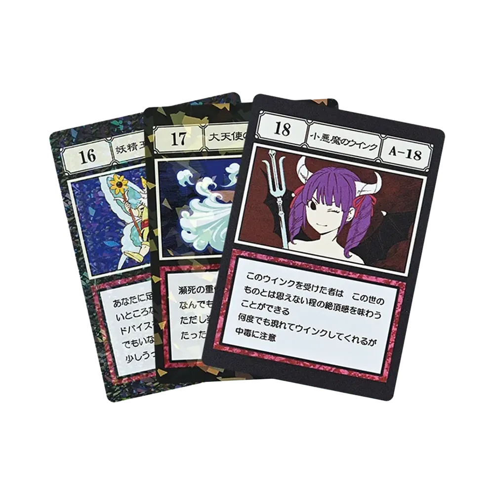 BANDAI "Ichiban Kuji" -HUNTERxHUNTER GREED ISLAND 2- L Prize G.I. Designated Pocket Card Fairy King's Advice / Archangel's Breath / Little Devil's Wink [16][17][18]