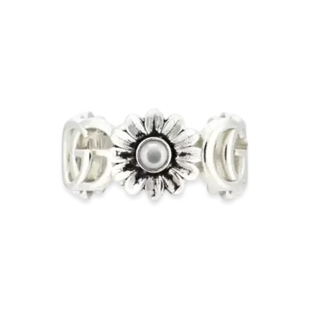 GUCCI GG Marmont Mother of Pearl Ring "Silver"