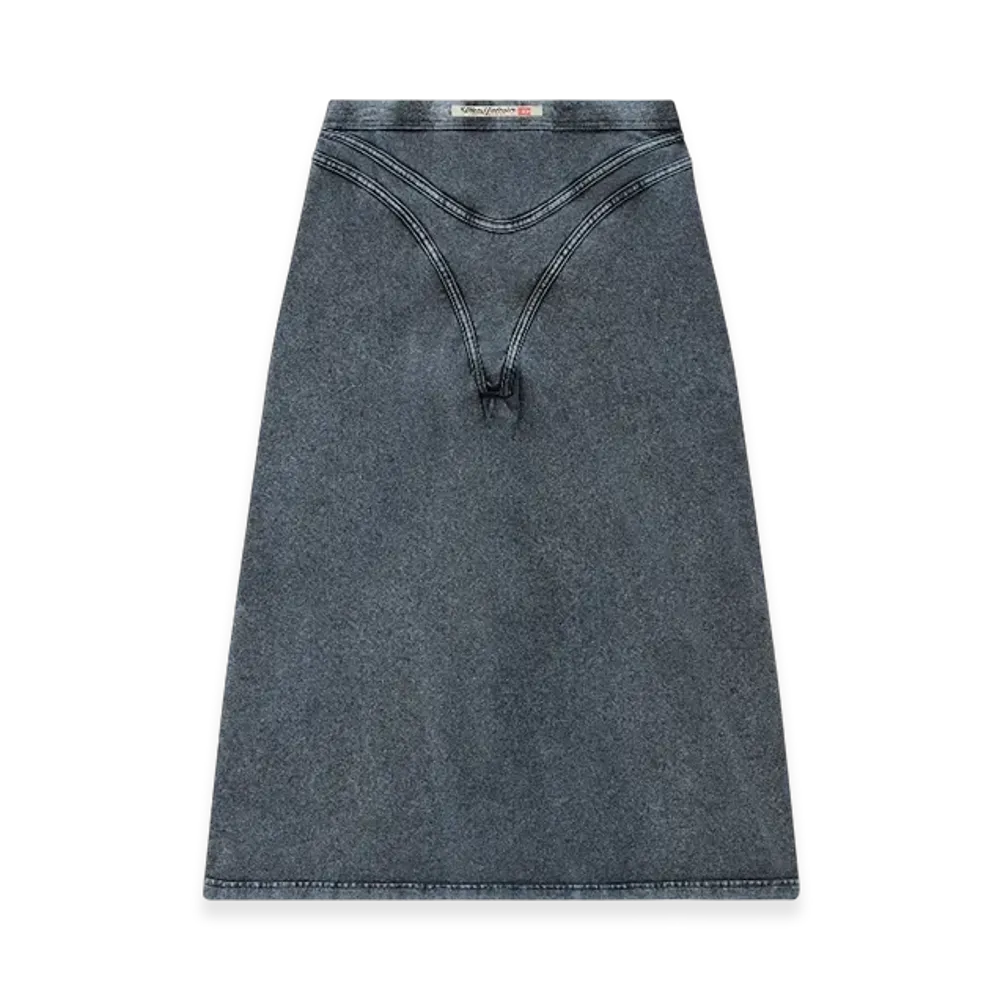 Diesel O-Alline Midi Skirt In Denim-Look Jersey "Dark Blue"