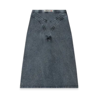 Diesel O-Alline Midi Skirt In Denim-Look Jersey "Dark Blue"