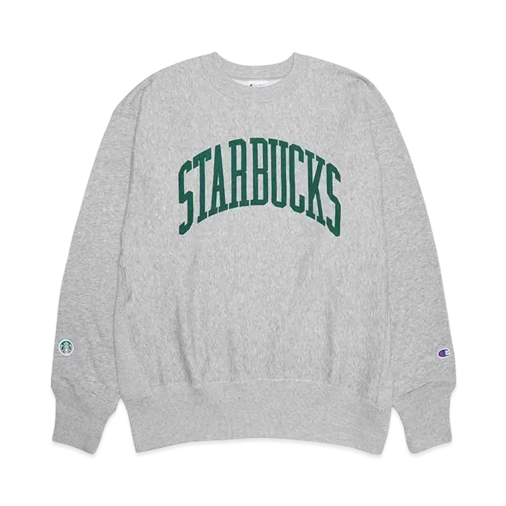 STARBUCKS x BEAMS x Champion Reverse Weave Crew Neck Sweatshirt "Gray"