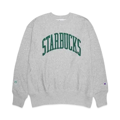 STARBUCKS x BEAMS x Champion Reverse Weave Crew Neck Sweatshirt "Gray"