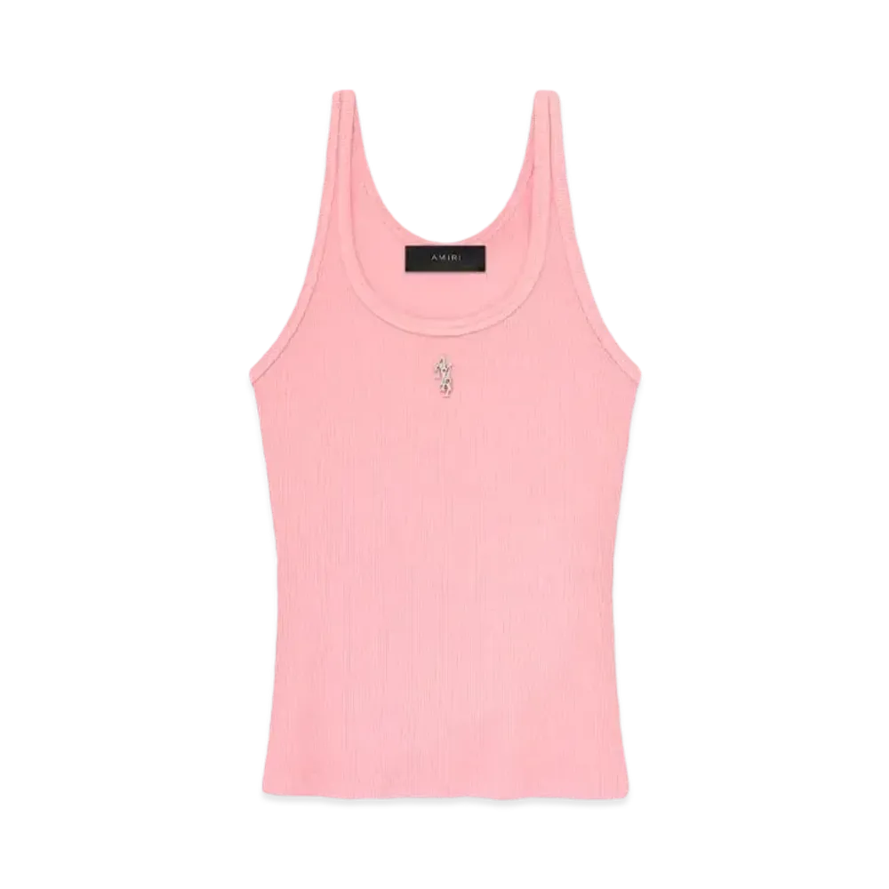 AMIRI Women's Stacked Ribbed Tank "Flamingo Pink"