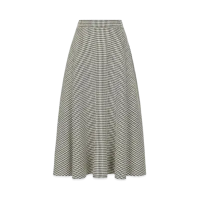 DOLCE&GABBANA Calf-Length Wool Houndstooth Circle Skirt "Multicolor"