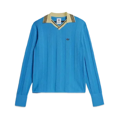 Adidas x Wales Bonner Knit Long Sleeve Soccer T-Shirt "Lucky Blue"