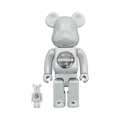 Bearbrick atmos WHITE CHROME Ver. 100% & 400%