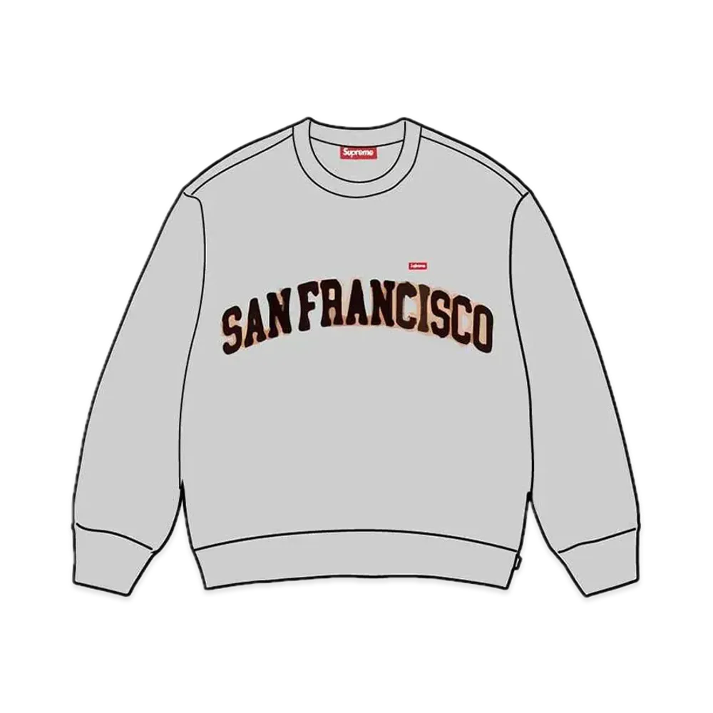 Supreme Shop Small Box Crewneck (San Francisco) "Heather Grey"