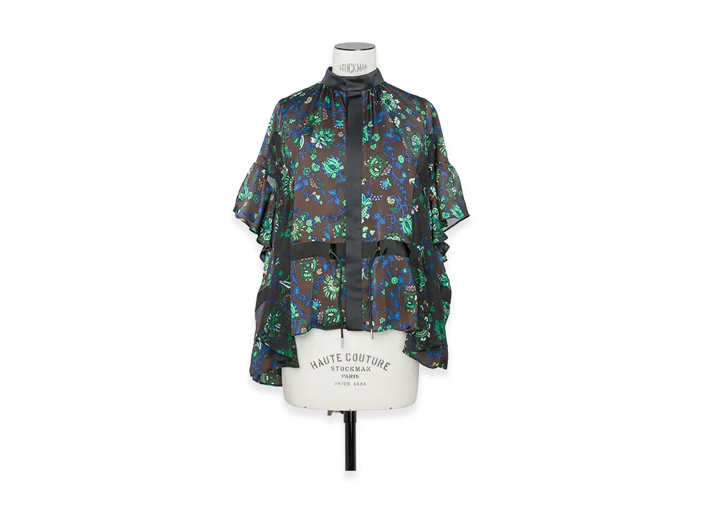 sacai Women's Floral Print Blouse "Brown"