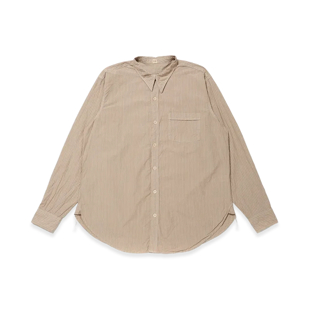T.T Taiga Takahashi LOT.106 Narrow Collar Shirt "Beige Stripe"