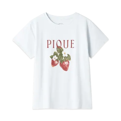 GELATO PIQUE Strawberry One Point T-Shirt "Blue"