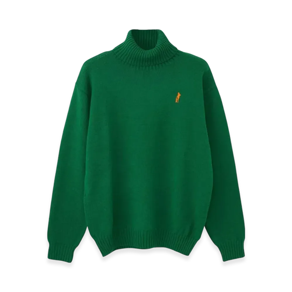 HYSTERIC GLAMOUR Hysteric Times Embroidery Turtleneck Sweater "Green"