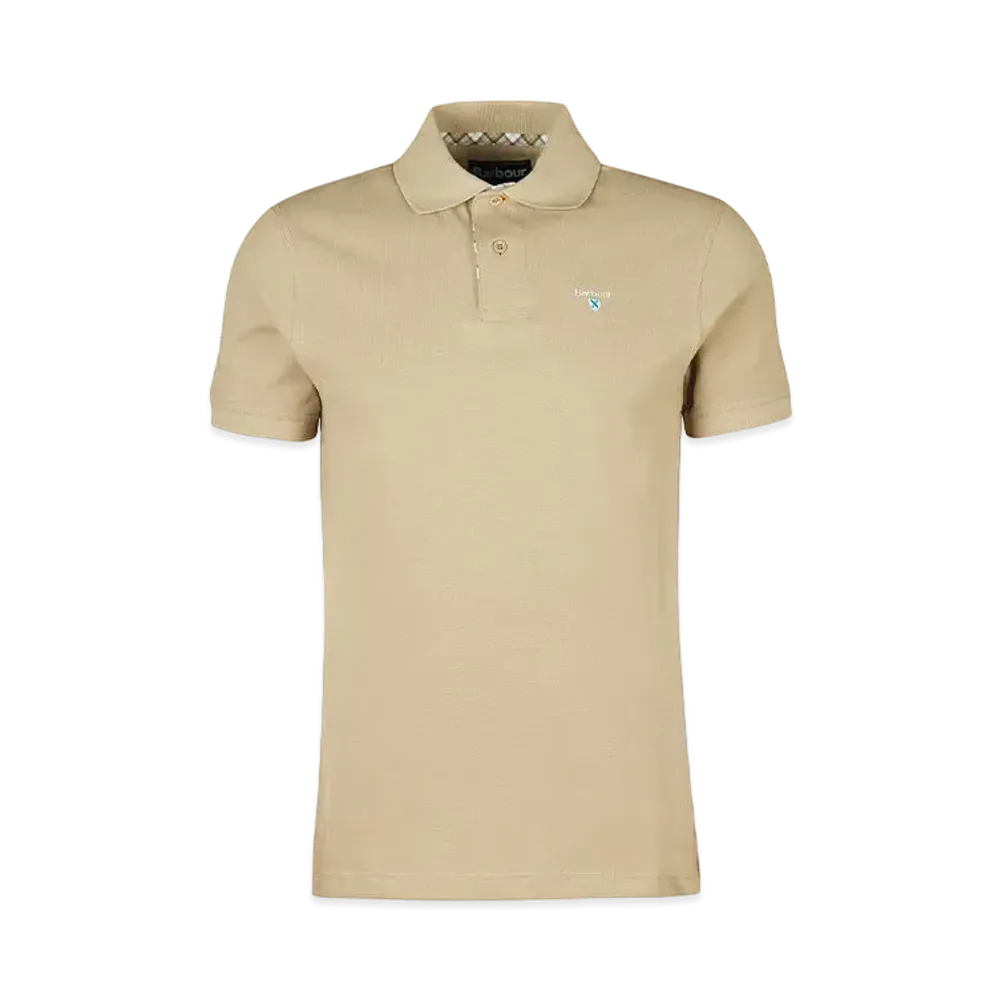 Barbour Tartan Switching Short Sleeve Polo Shirt "L Beige"