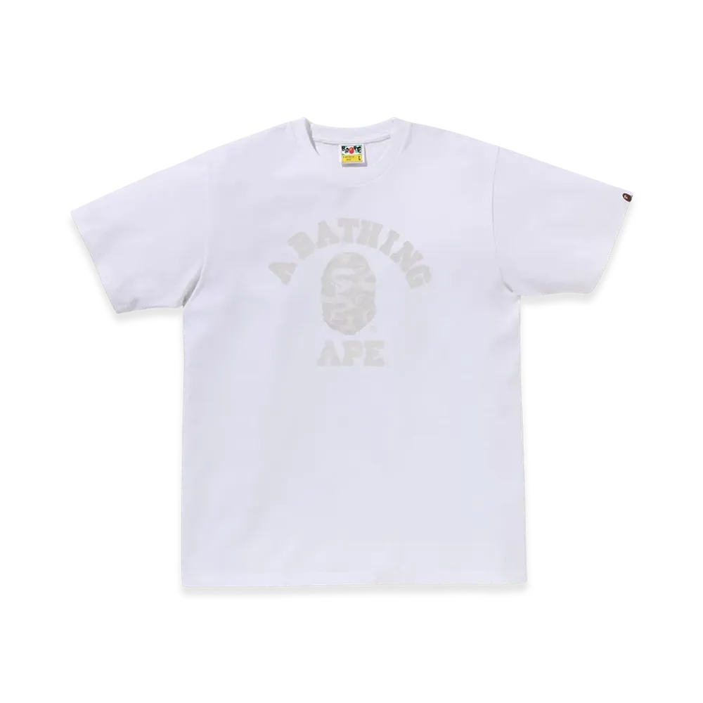 A BATHING APE Umeda Solid Camo College Tee "White"