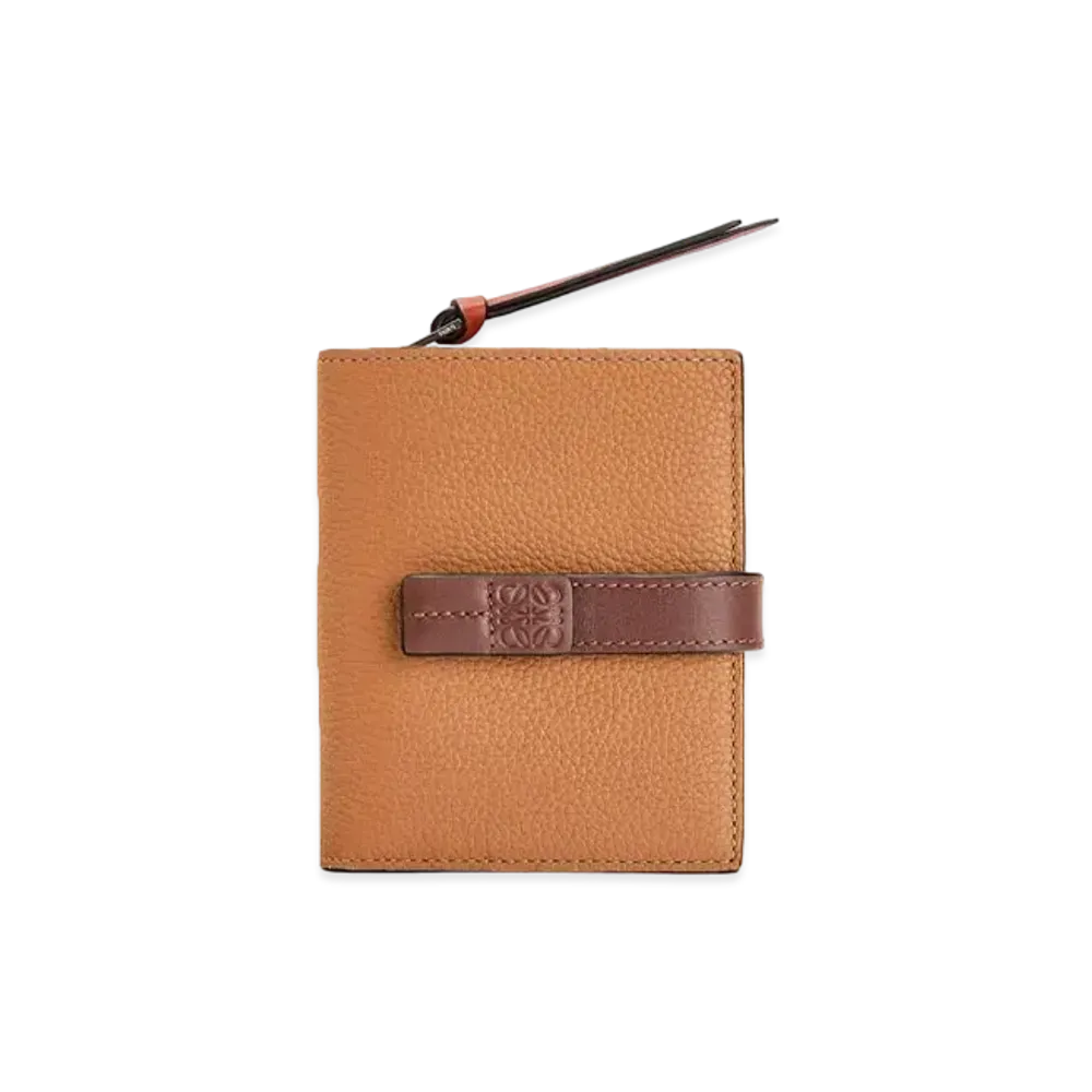 LOEWE Compact Zip Wallet In Soft Grained Calfskin "Light Caramel / Pecan"