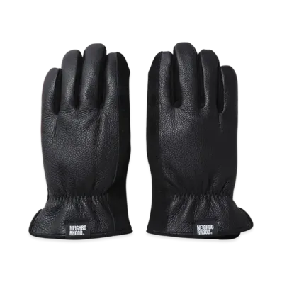 NEIGHBORHOOD Leather Boa Gloves "Black"