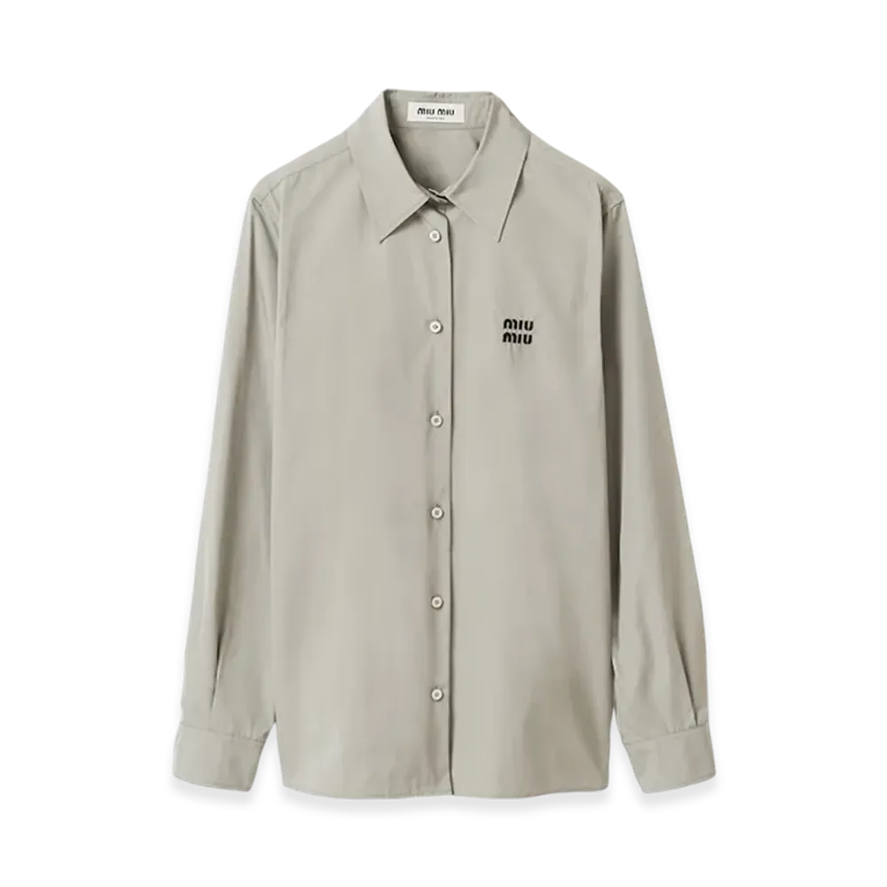 MIU MIU Women's Poplin Shirt "Cloudy Gray"