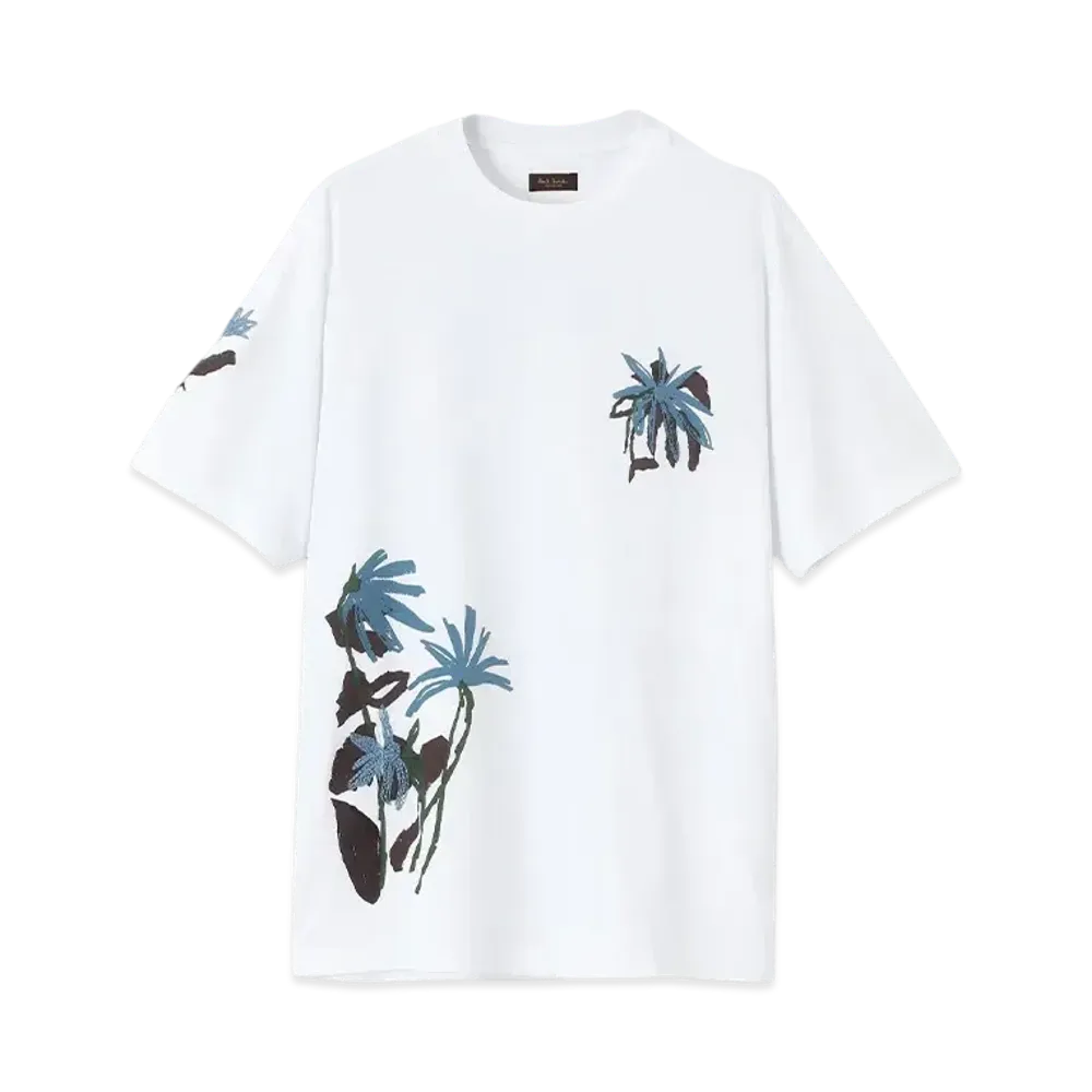Paul Smith Botanical Embroidery Tee "White"