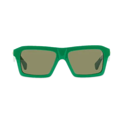 Bottega Veneta Classic Square Sunglasses "Green"