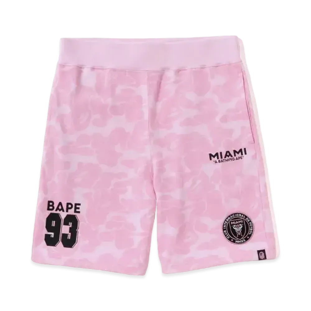 A BATHING APE x INTER MIAMI CF Camo Sweat Shorts "Pink"