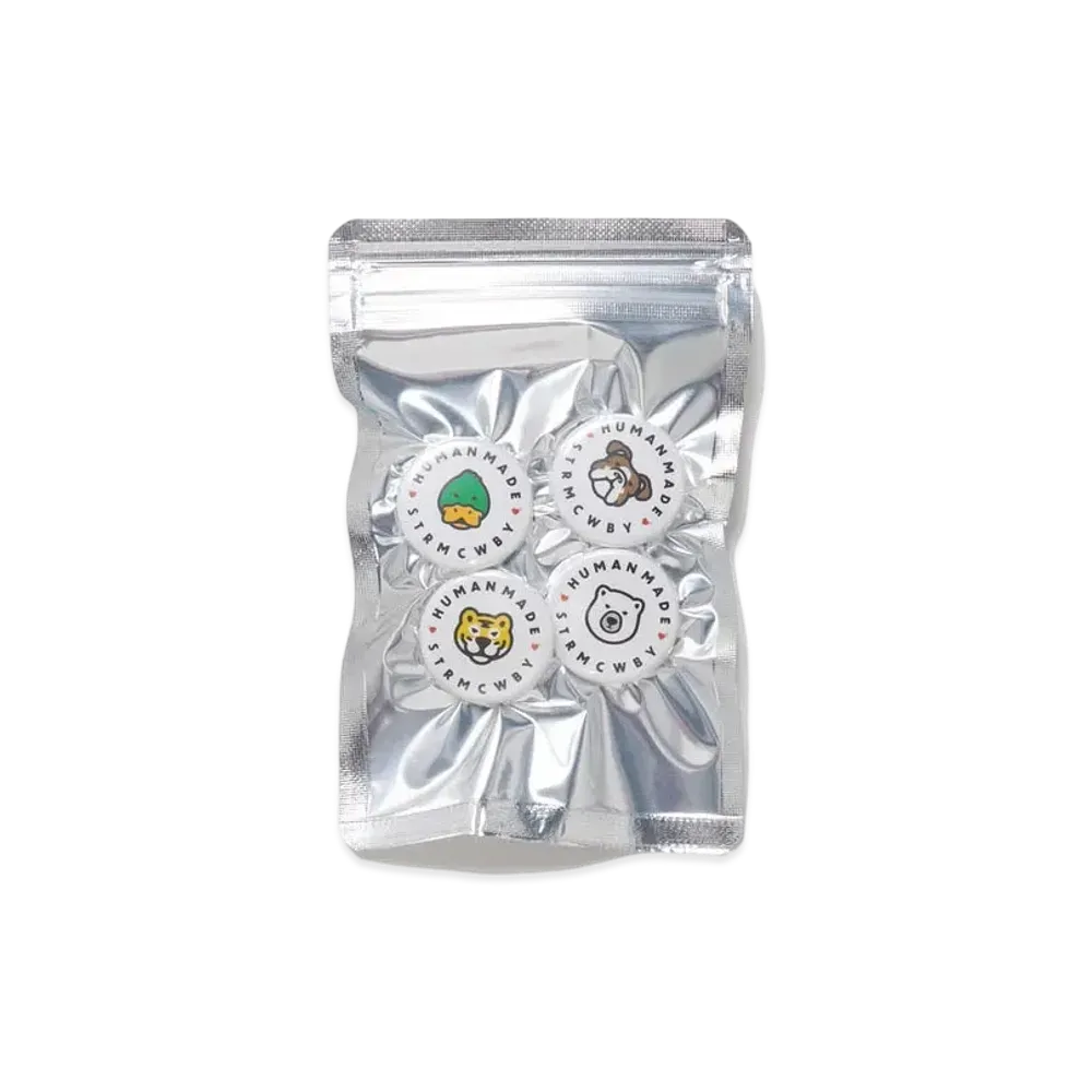HUMAN MADE ANIMAL BADGE 4P SET SMALL "White"