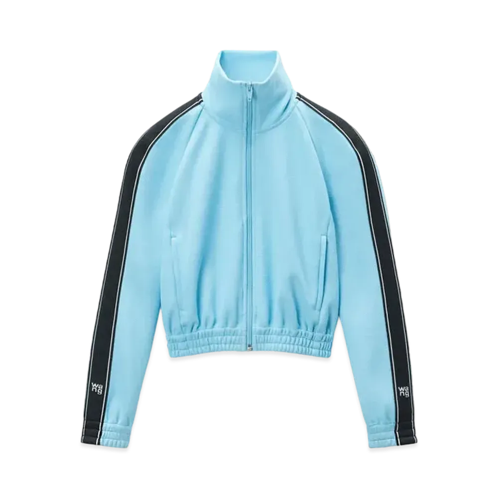 Alexander Wang Logo Tape Cropped Track Jacket "Arctic"