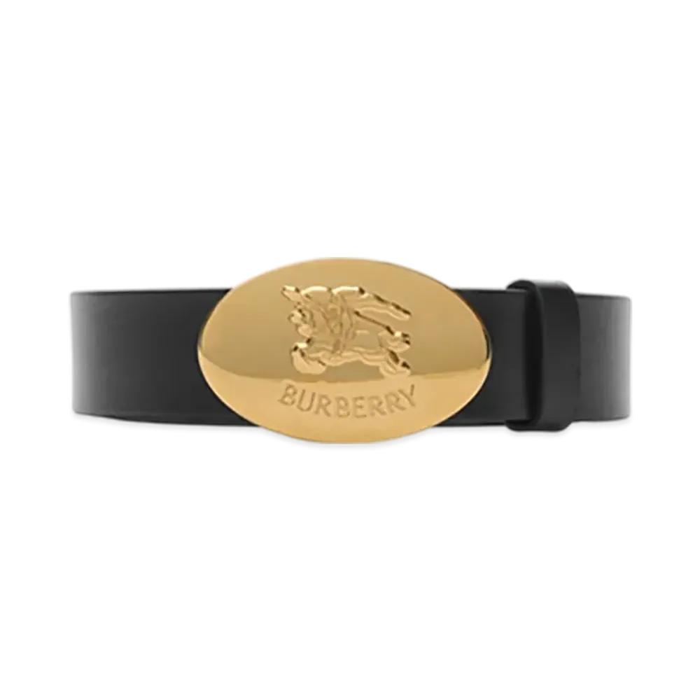 Burberry Reversible Leather Oval Night Stamp Belt "Black/Hazel"