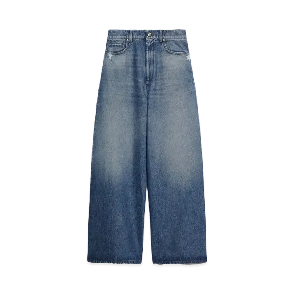 Max Mara Procida Cotton Oversized Denim Pants "Navy"