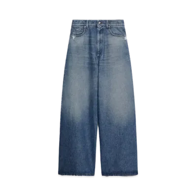 Max Mara Procida Cotton Oversized Denim Pants "Navy"