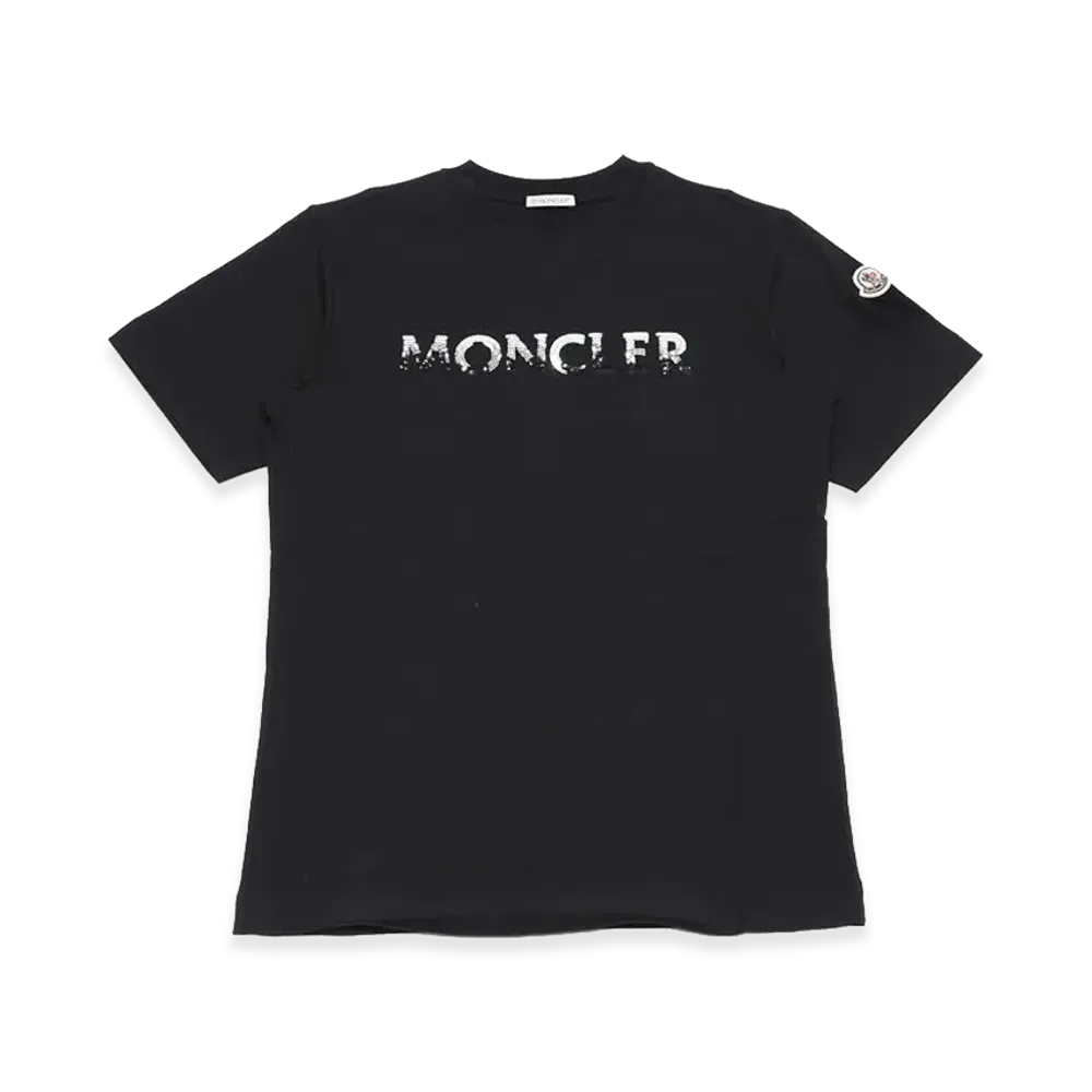 MONCLER Women's Sequin Logo T-Shirt "Black"