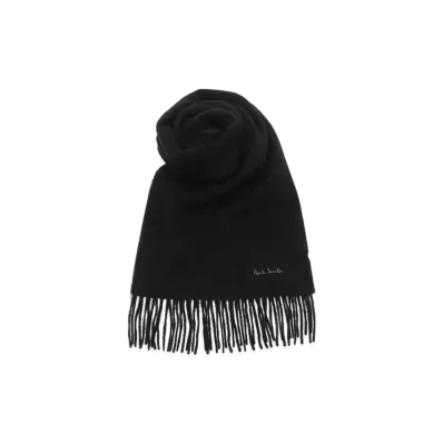 Paul Smith Scarf Logo Fringe Lambswool "Grey"