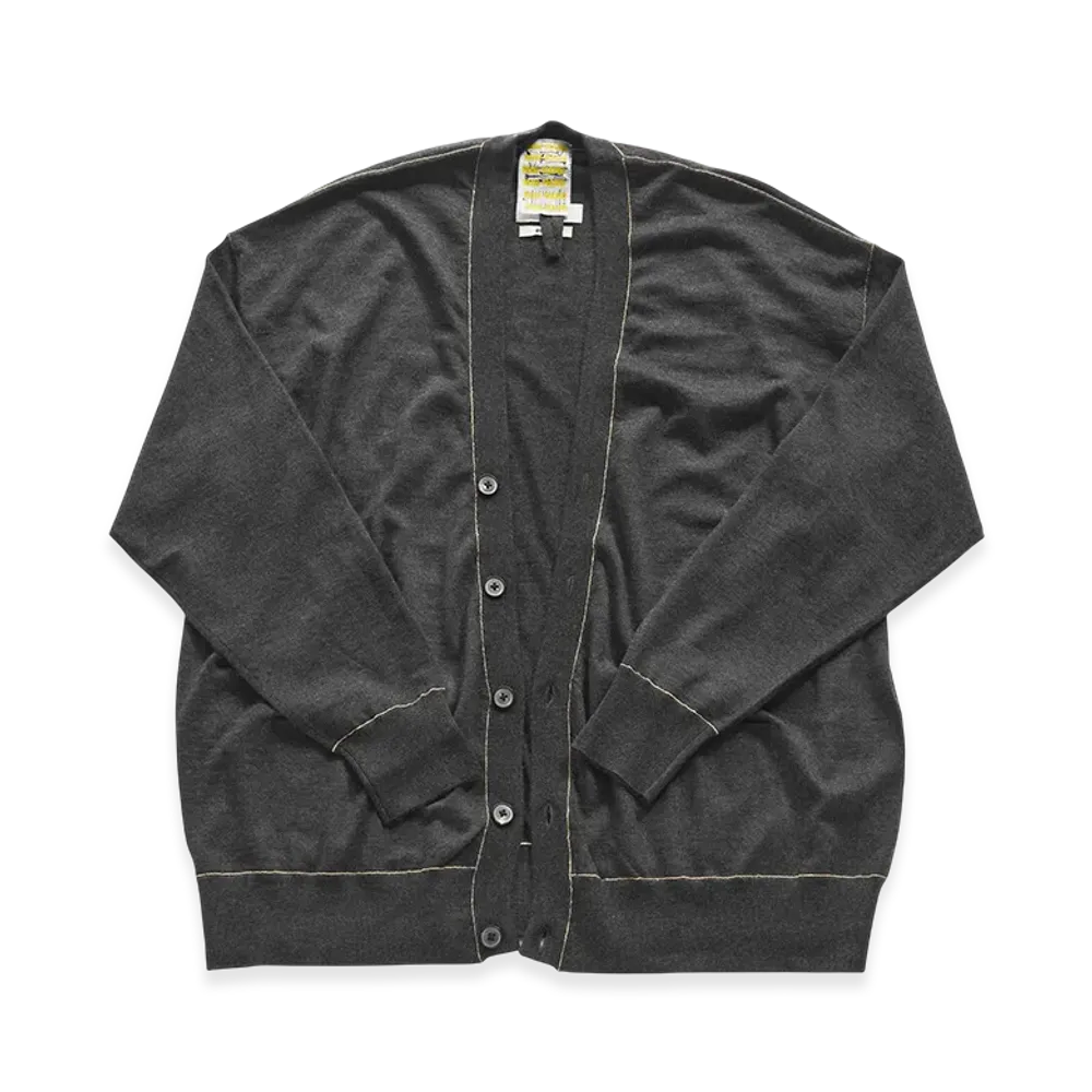 MIN-NANO x DIGAWEL Cashmere Knit Stitch Cardigan "Charcoal"