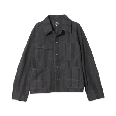 NEEDLES Short Coverall-10oz Denim / Python Jacquard "Black"