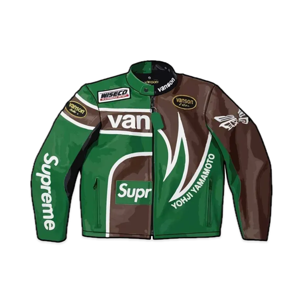 Supreme x Yohji Yamamoto Vanson Leathers Split Jacket "Green"