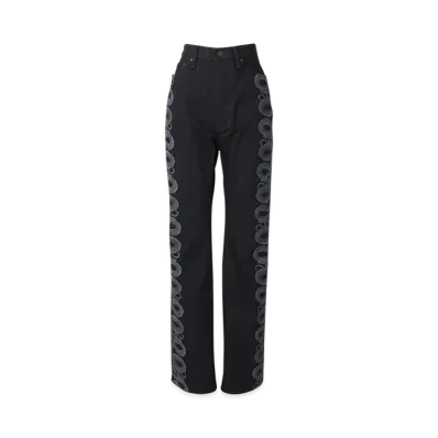 HYSTERIC GLAMOUR Snake Loop Pattern Denim Flare Pants "Black"
