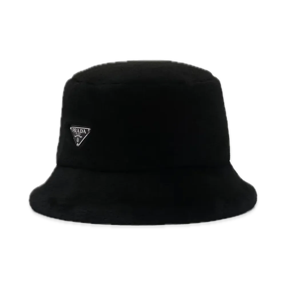 PRADA Shearling Bucket Hat "Black"