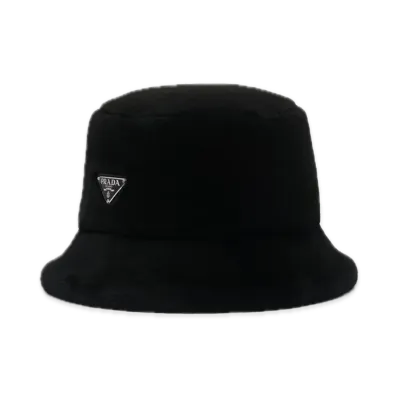 PRADA Shearling Bucket Hat "Black"
