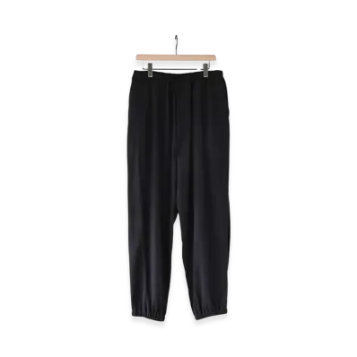 COMOLI Silk Nep Drawstring Pants "Black"