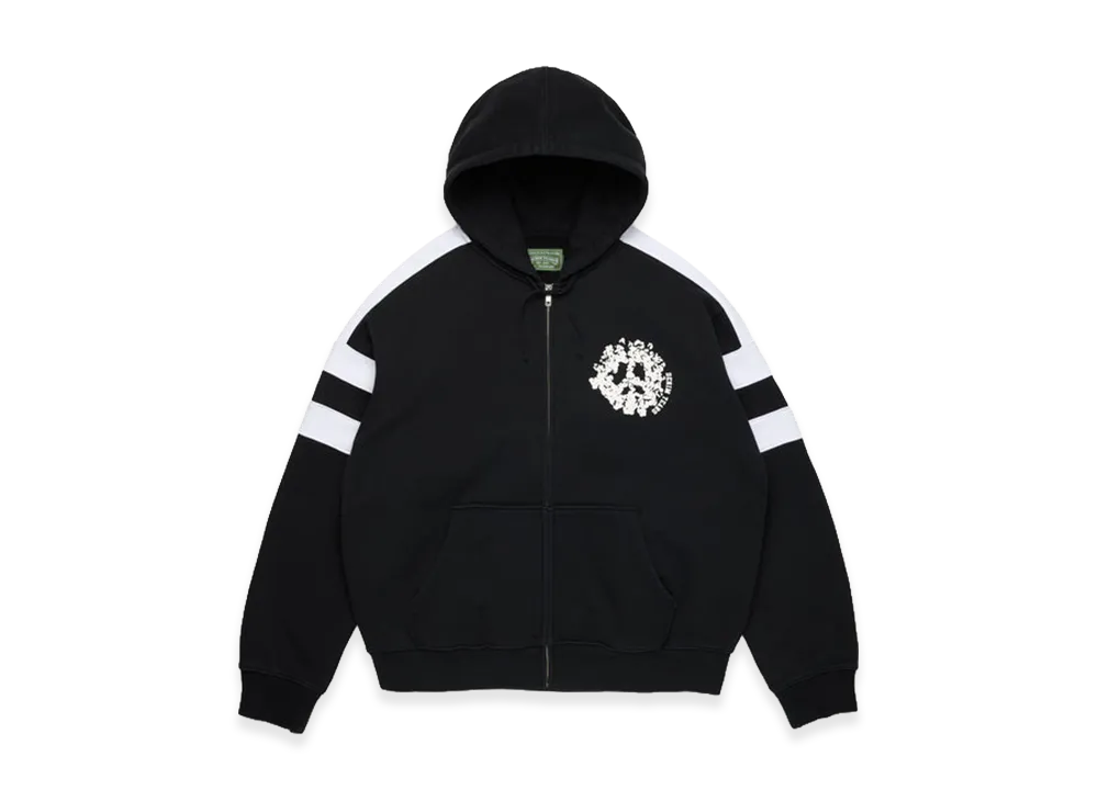 DENIM TEARS Denim U Paneled Zip Hoodie "Black"