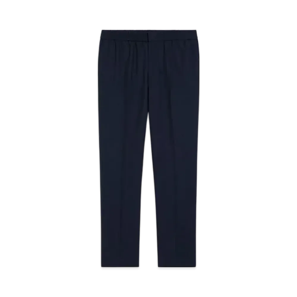 AMI PARIS Wool Elastic-Waist Pants "Navy Blue"
