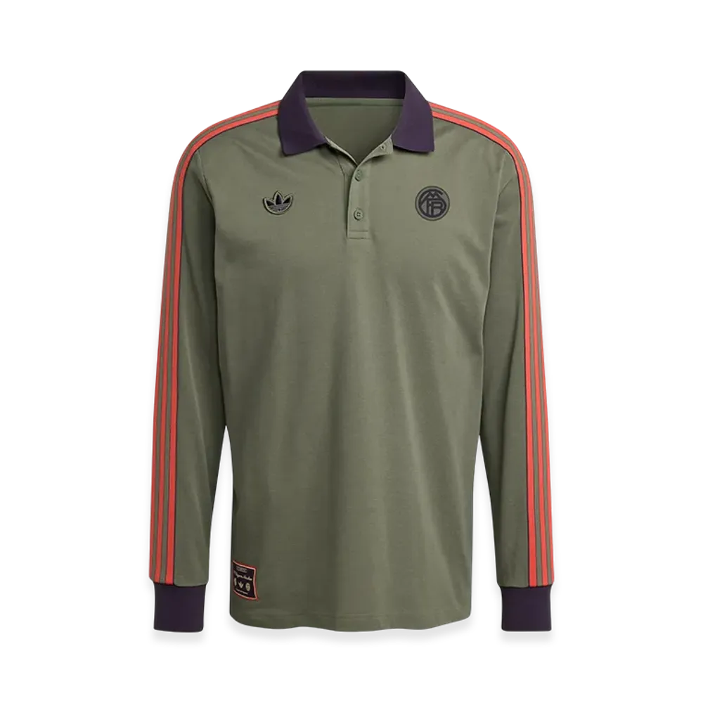 adidas FC Bayern Terrace Icon Long Sleeve Polo Shirt "Base Green"